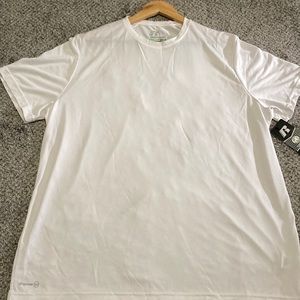 Men’s XL white Russell polyester dri power shirt. Never worn with tags.